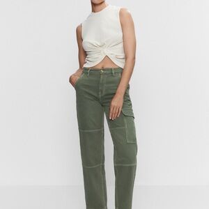Mango Pocket Cargo Jean in Khaki